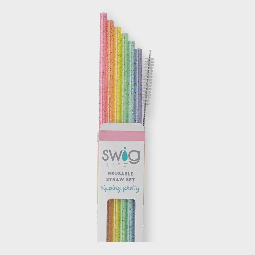 Swig Oh Happy Day Reusable Straw Set