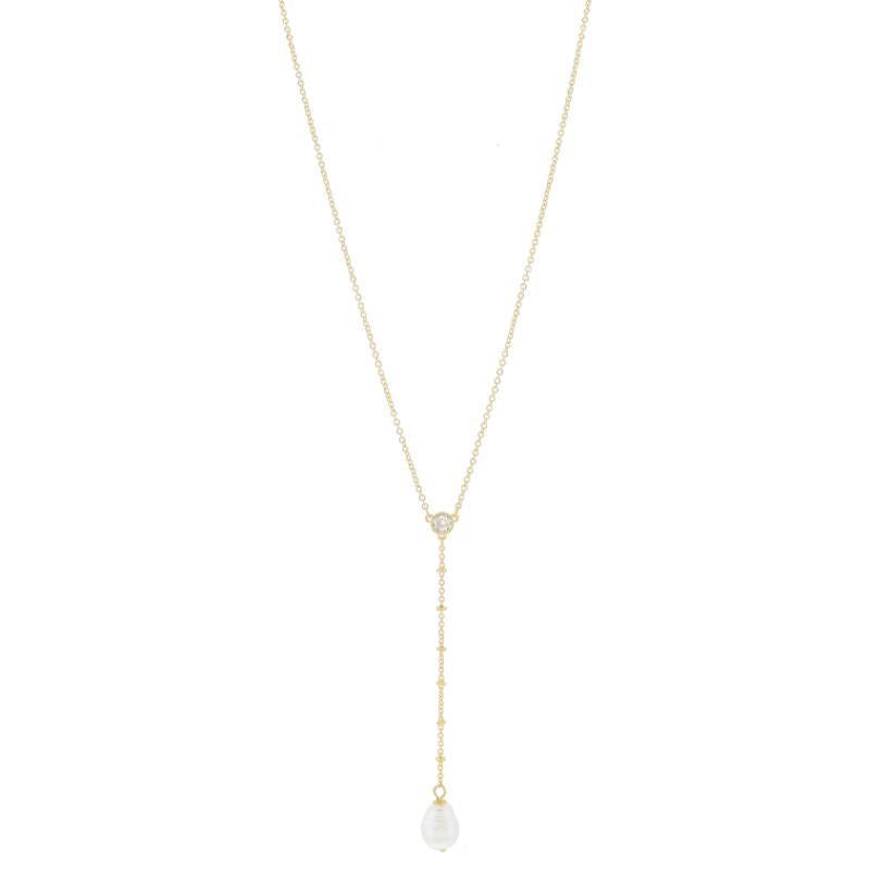 Pearl Lariat Drop Necklace