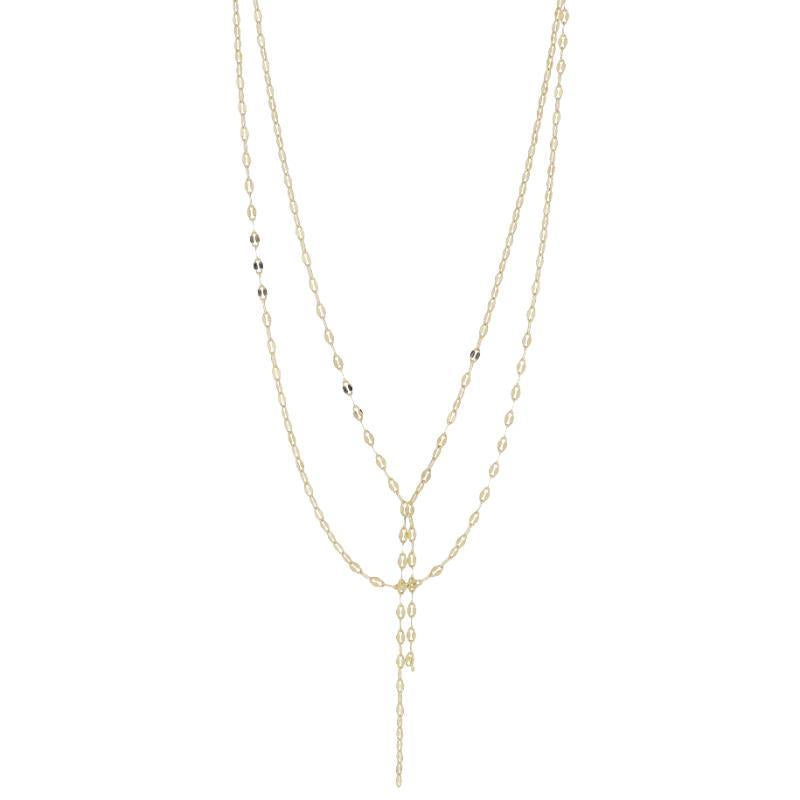 Pressed Double Chain Lariat Necklace