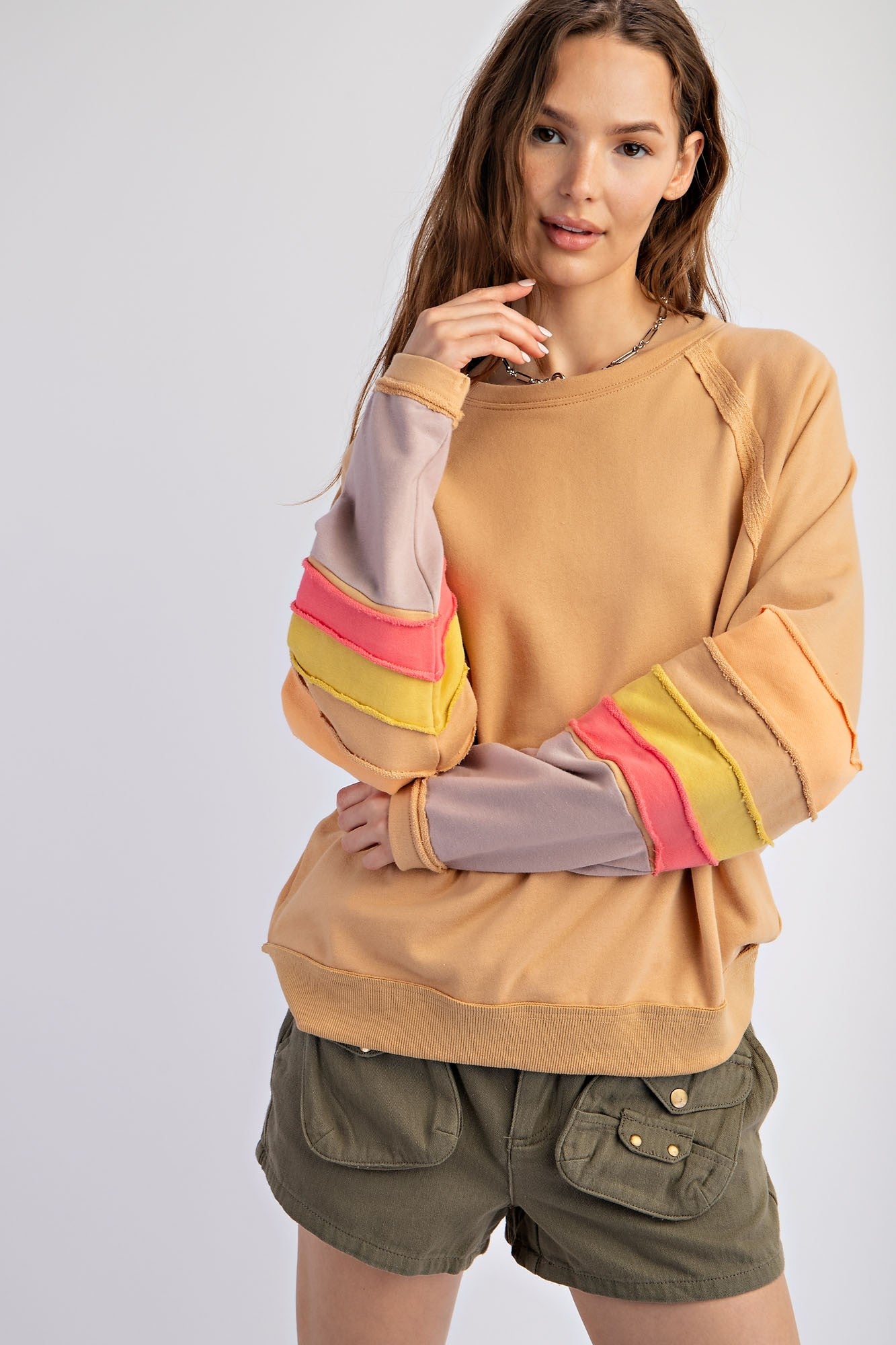 Cozy Chic Loose Fit Terry Knit Pullover