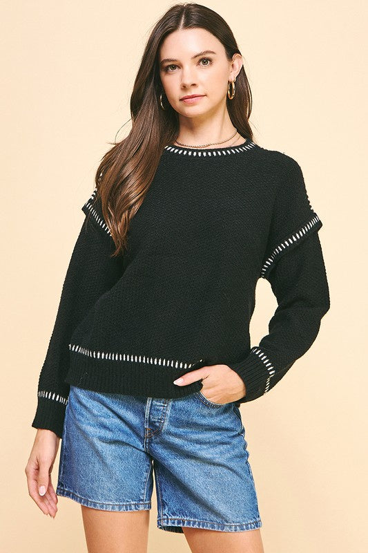 Stitchline Contrast Sweater