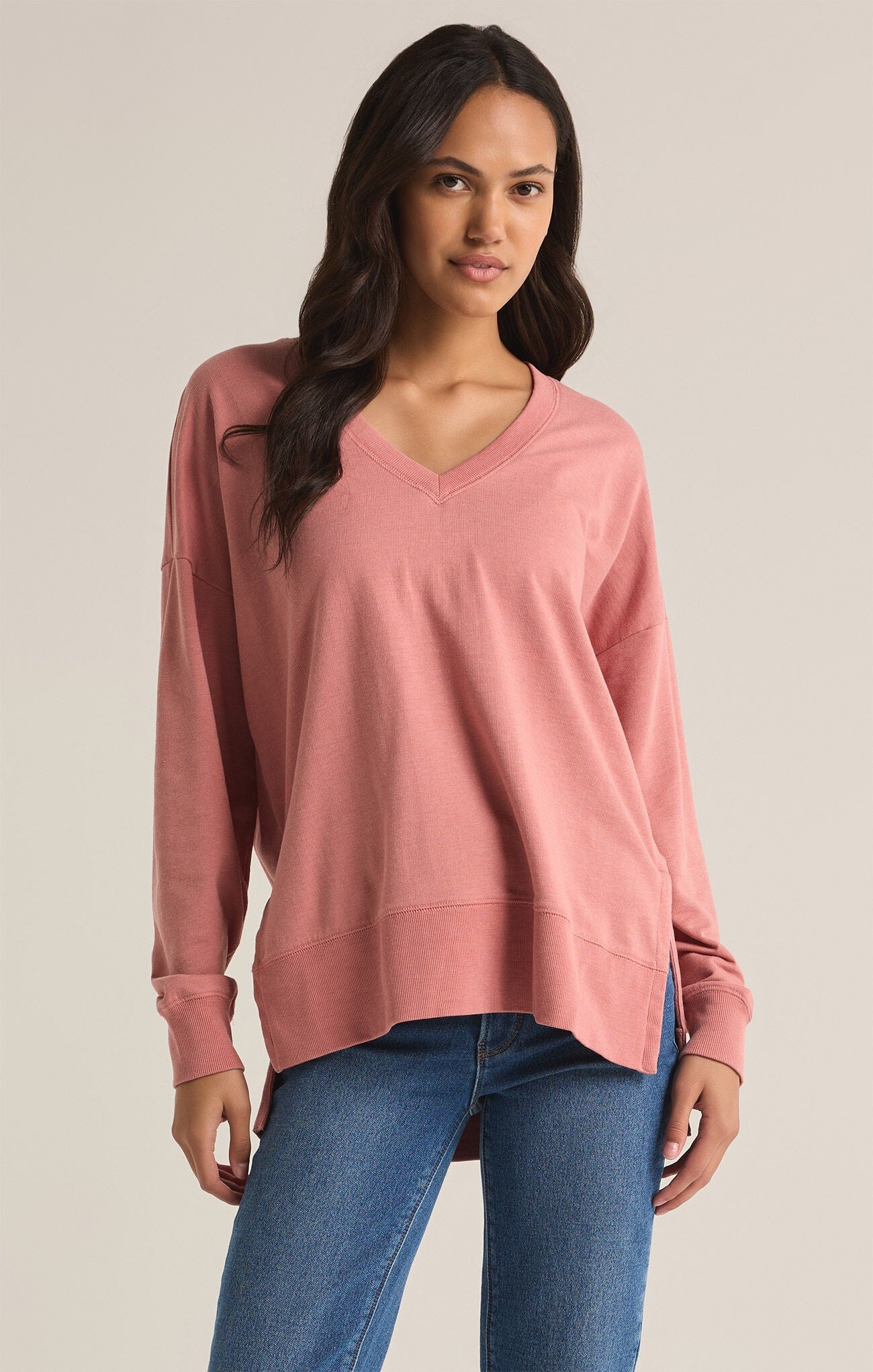 Modern V-Neck Weekender - Rosebud