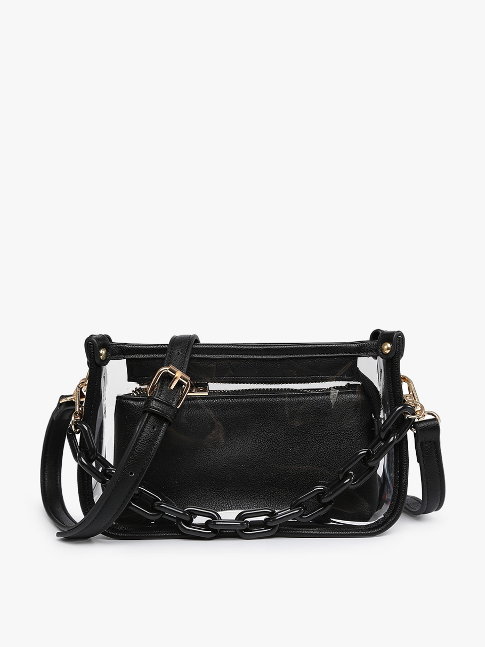 Jessica Clear Crossbody Bag - Black