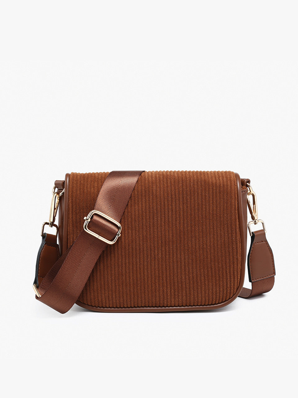 Serena Corduroy Two-Tone Crossbody - Brown