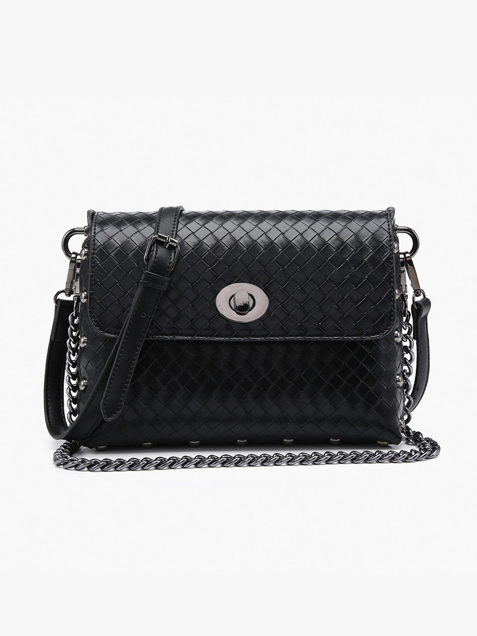 Yazmin Faux Woven Crossbody - Black