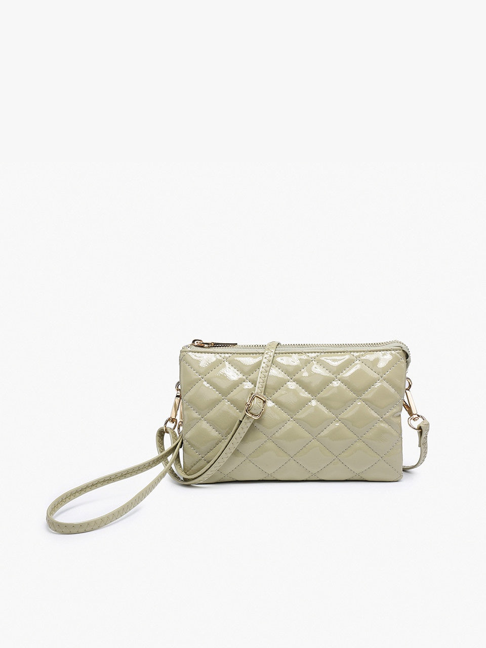 Riley High Gloss Crossbody/Wristlet - Pale Green