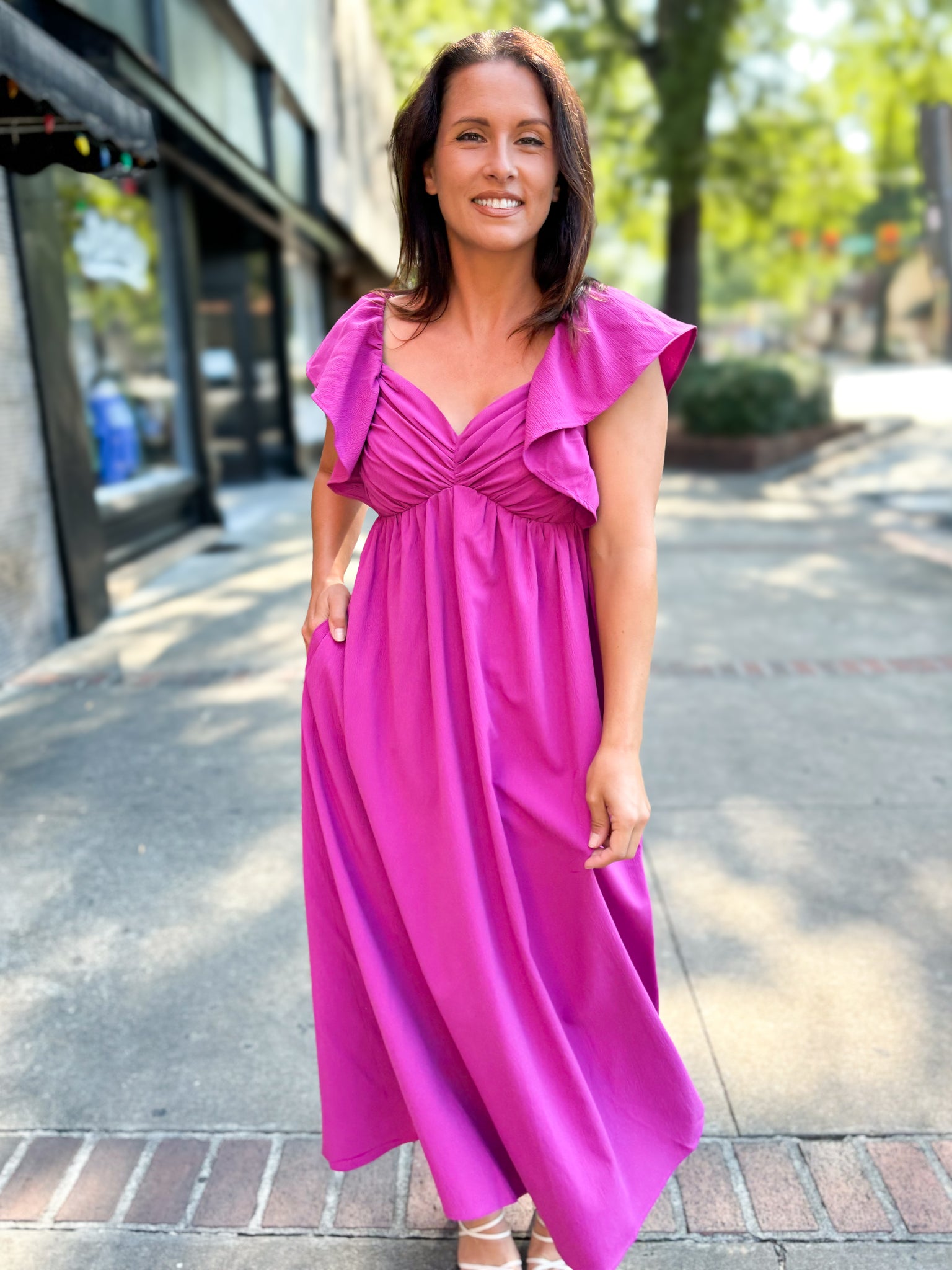 Sweetheart Ruffle Midi Dress