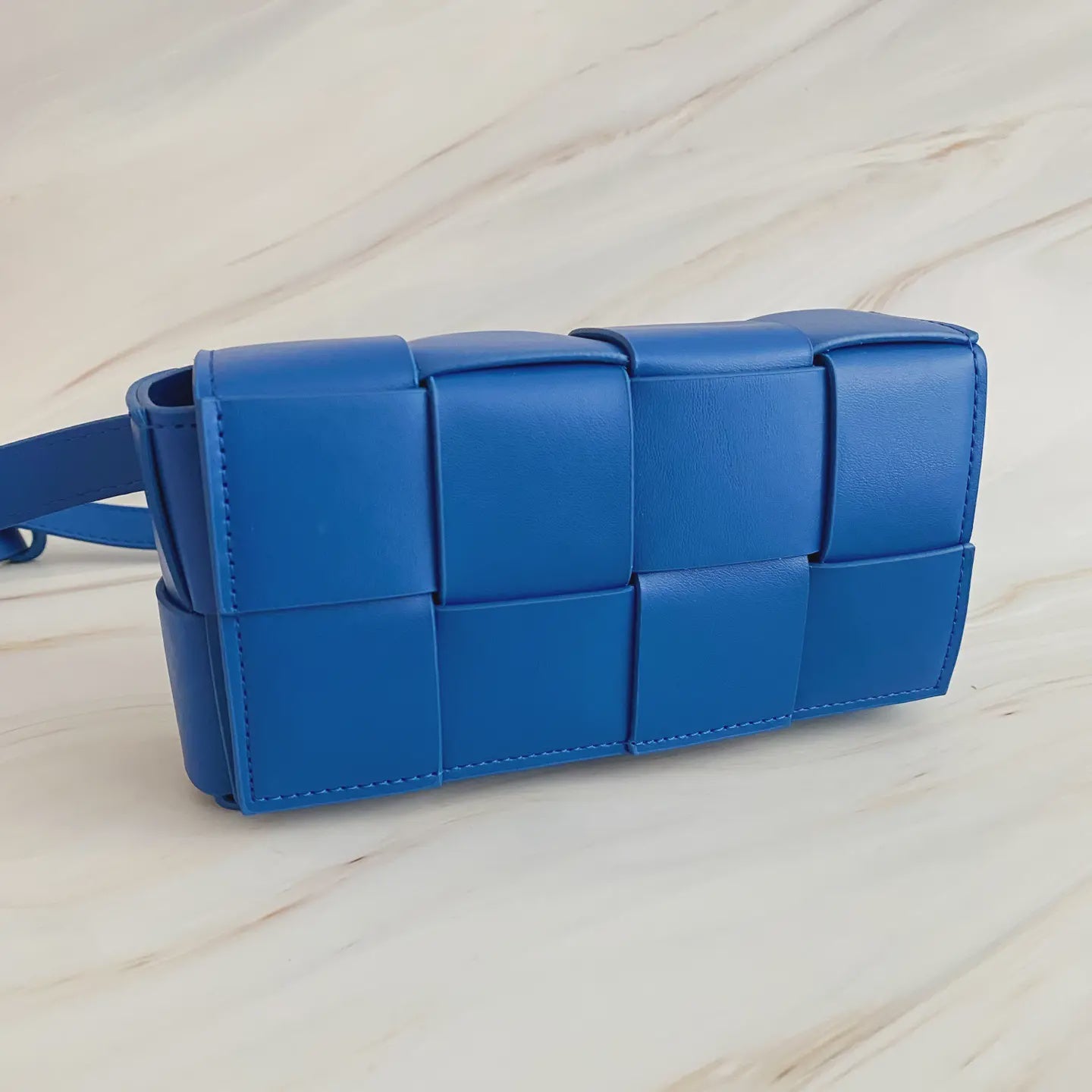 Candy Cube Blue Woven Sling Bag