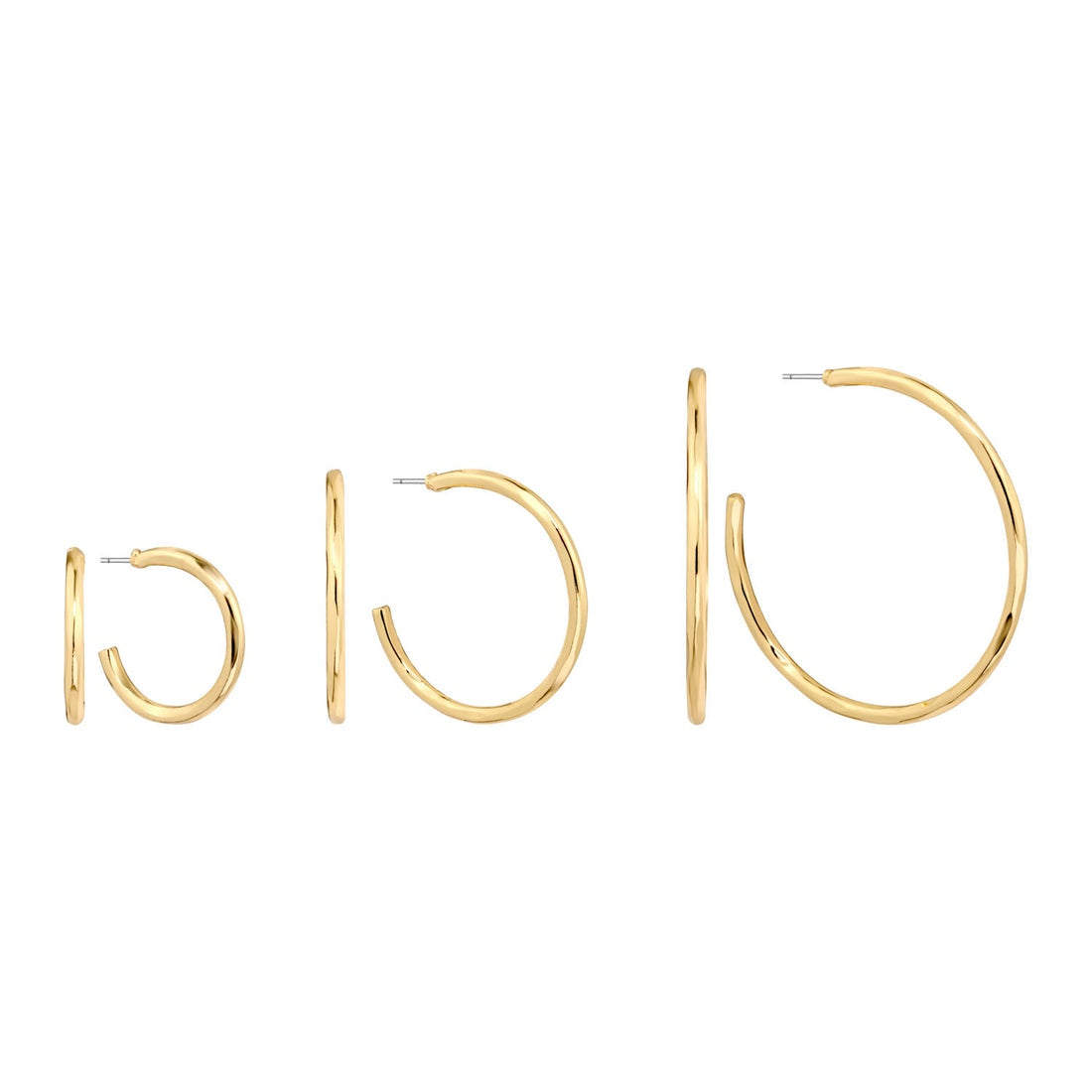 Golden Trio Hoop Earrings Set