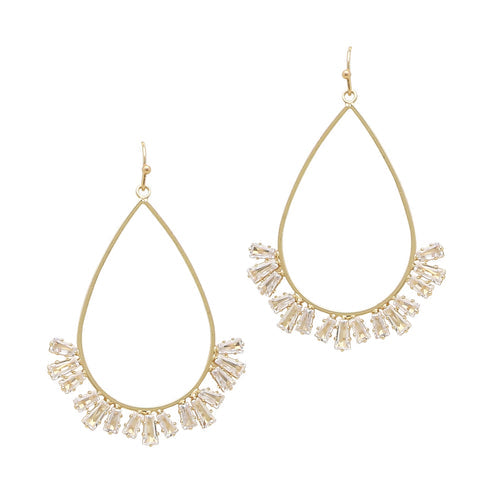 Golden Cascade Crystal Drop Earrings