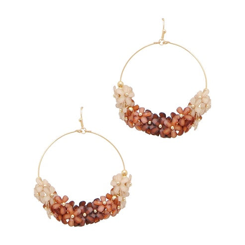 Golden Bloom Hoop Earrings