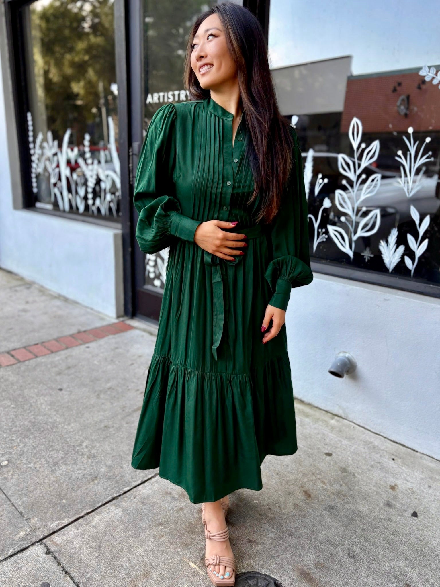 Emerald Envy Midi Dress