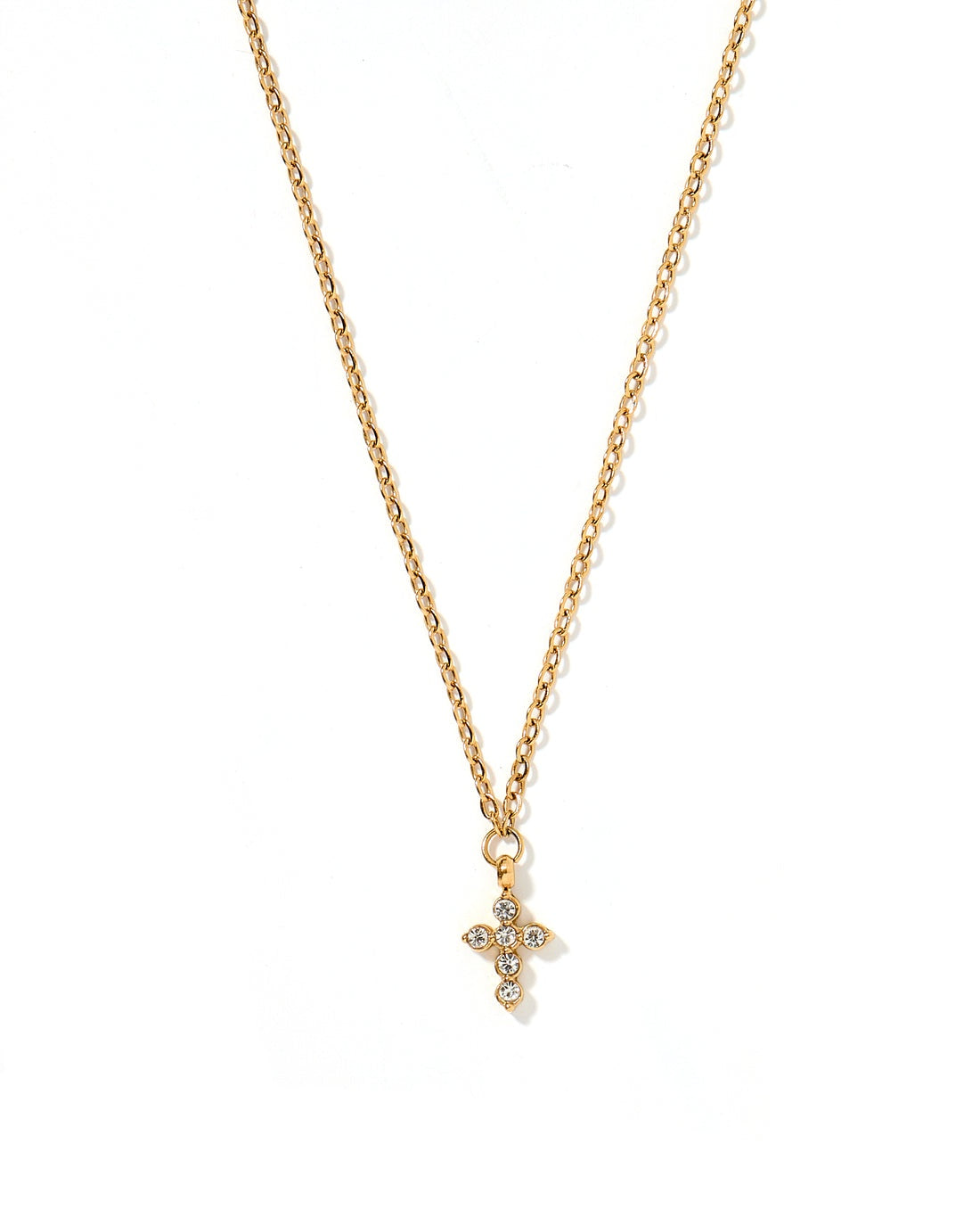 Carly Sparkle Cross Necklace