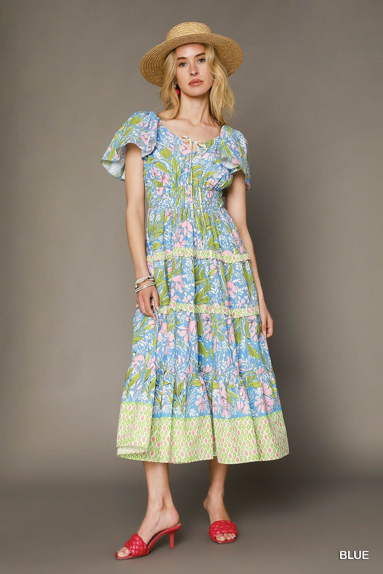 Meadow Breeze Tiered Midi Dress