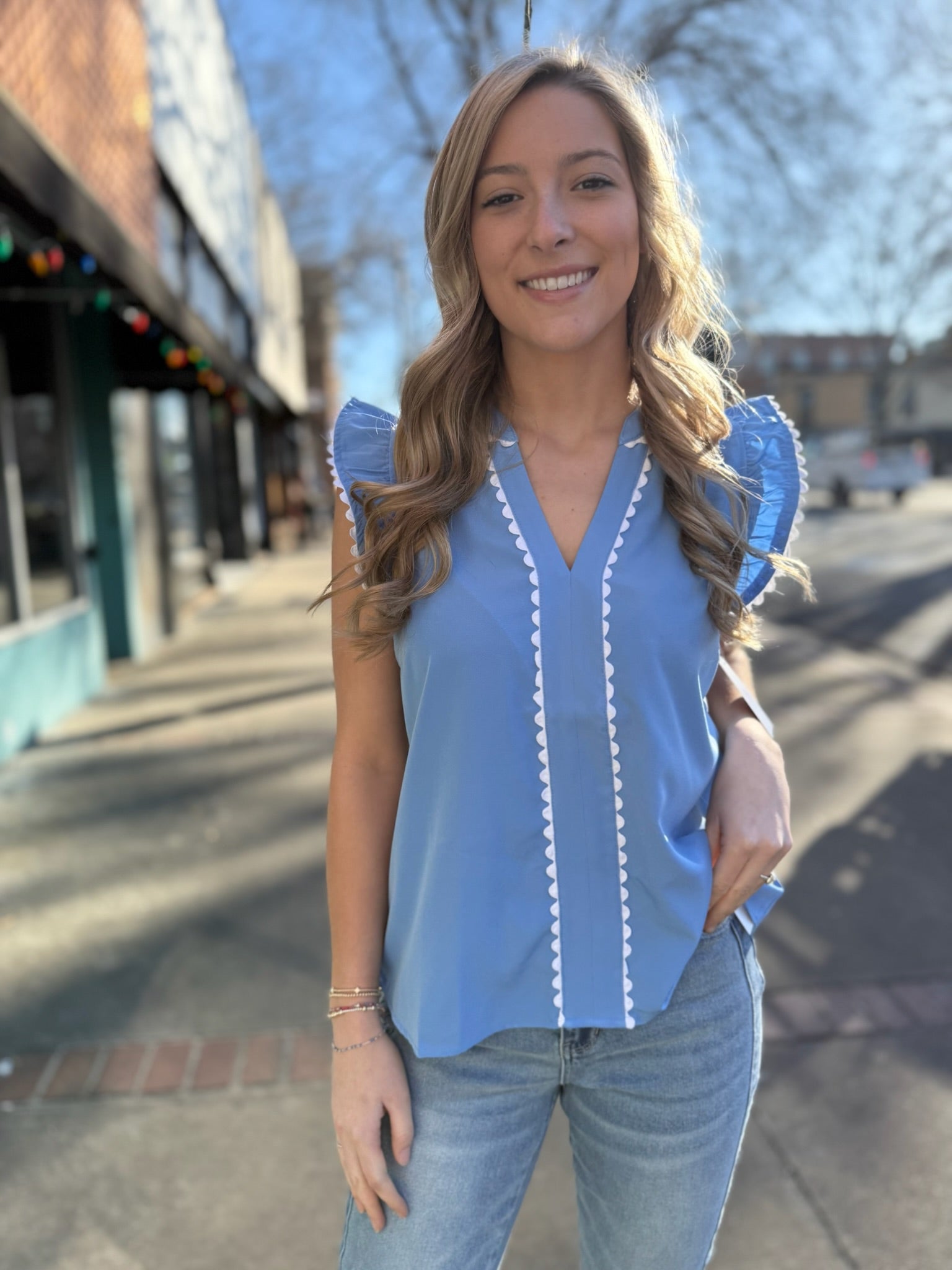 Kira Top in Blue