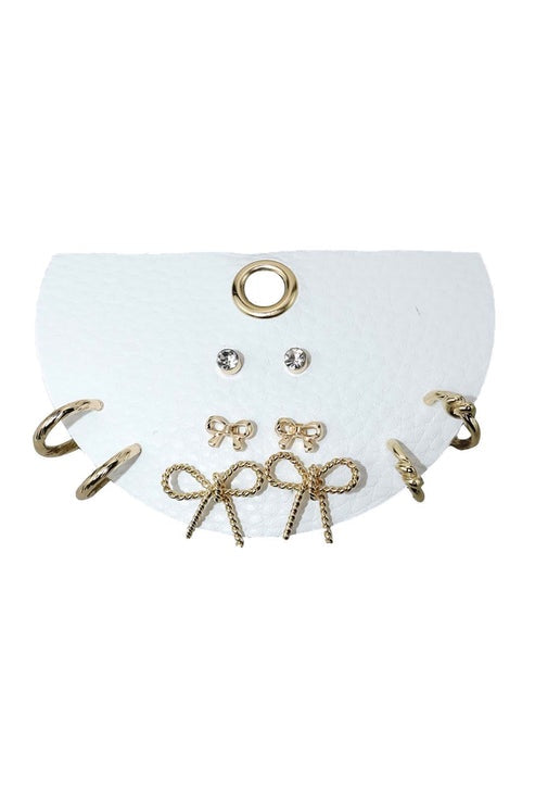 Chic Bows & Huggies Earring Set