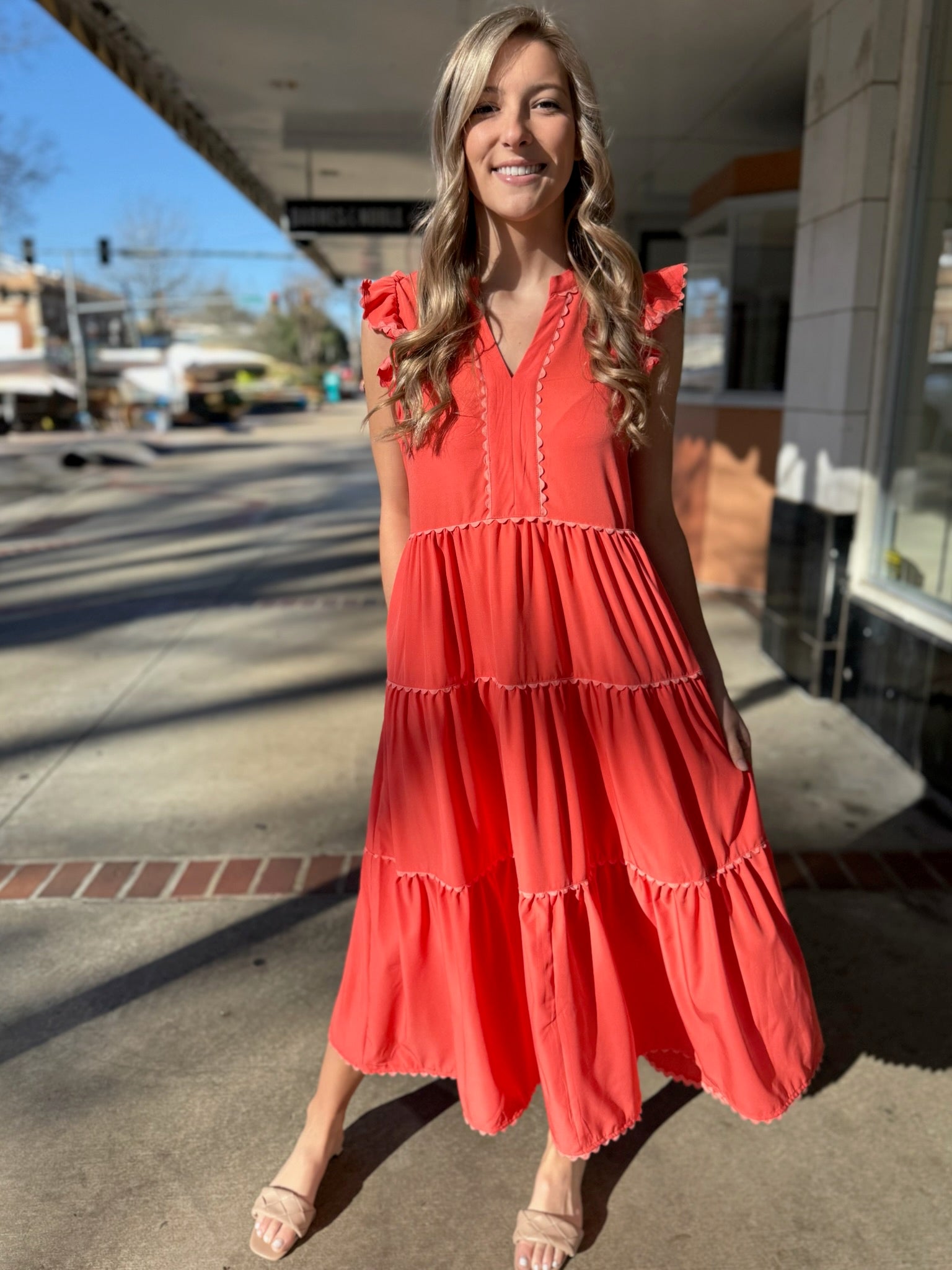 Kari Dress in Coral