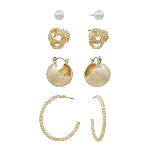 Pearl & Gold Essential Earring Set