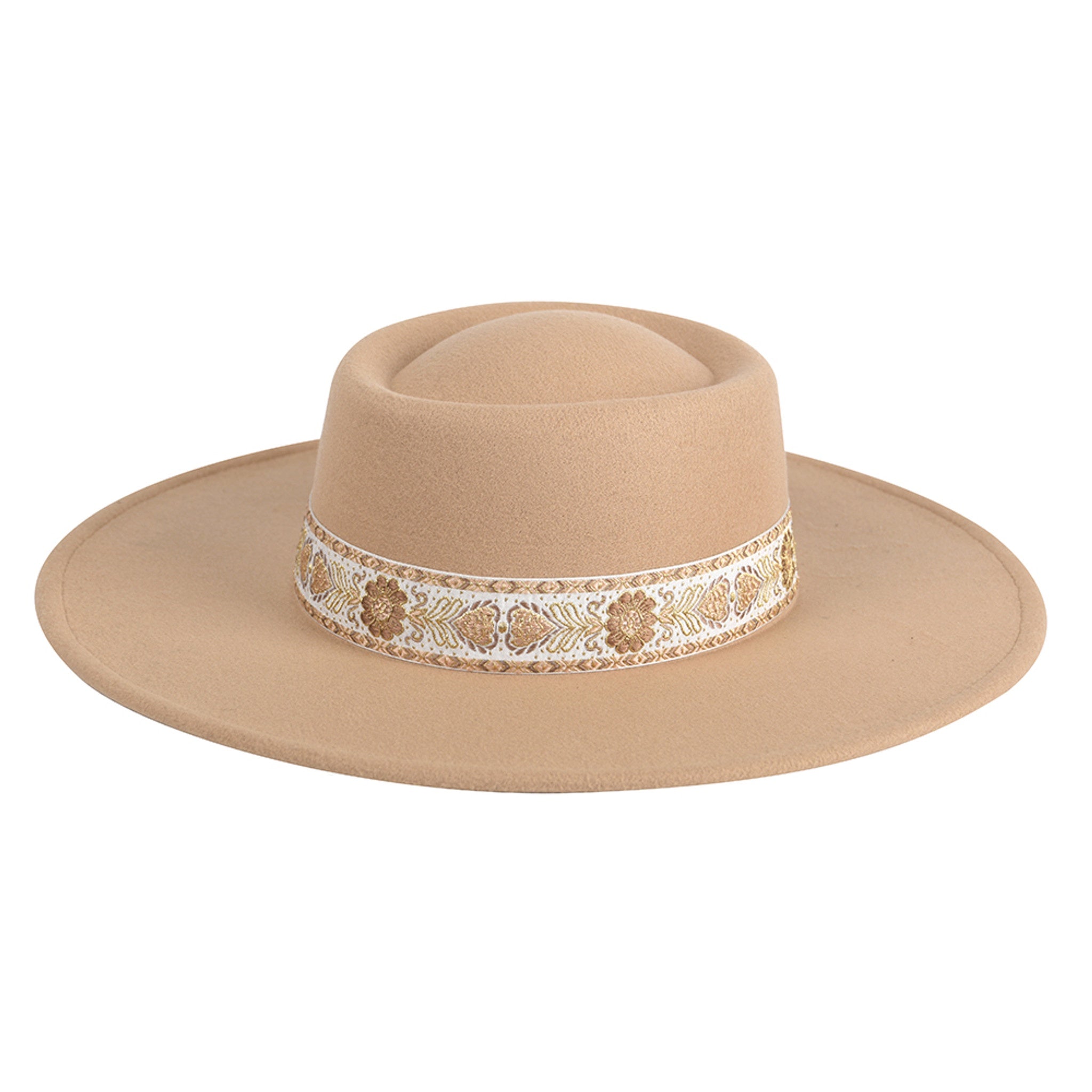 Ripley Floral Design Trim Fedora - Tan