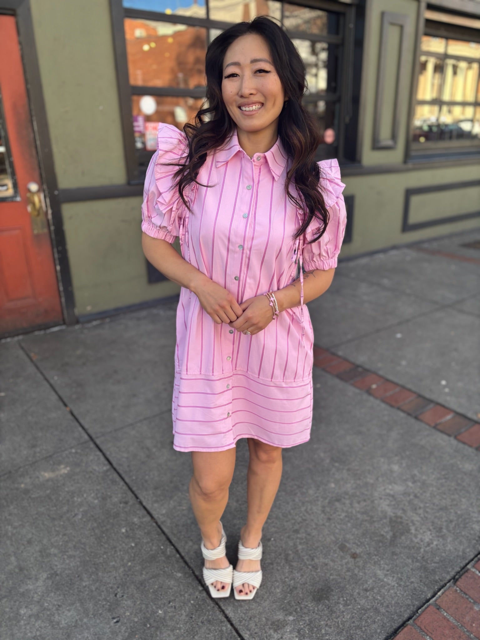 Breezy Stripes Shirt Dress