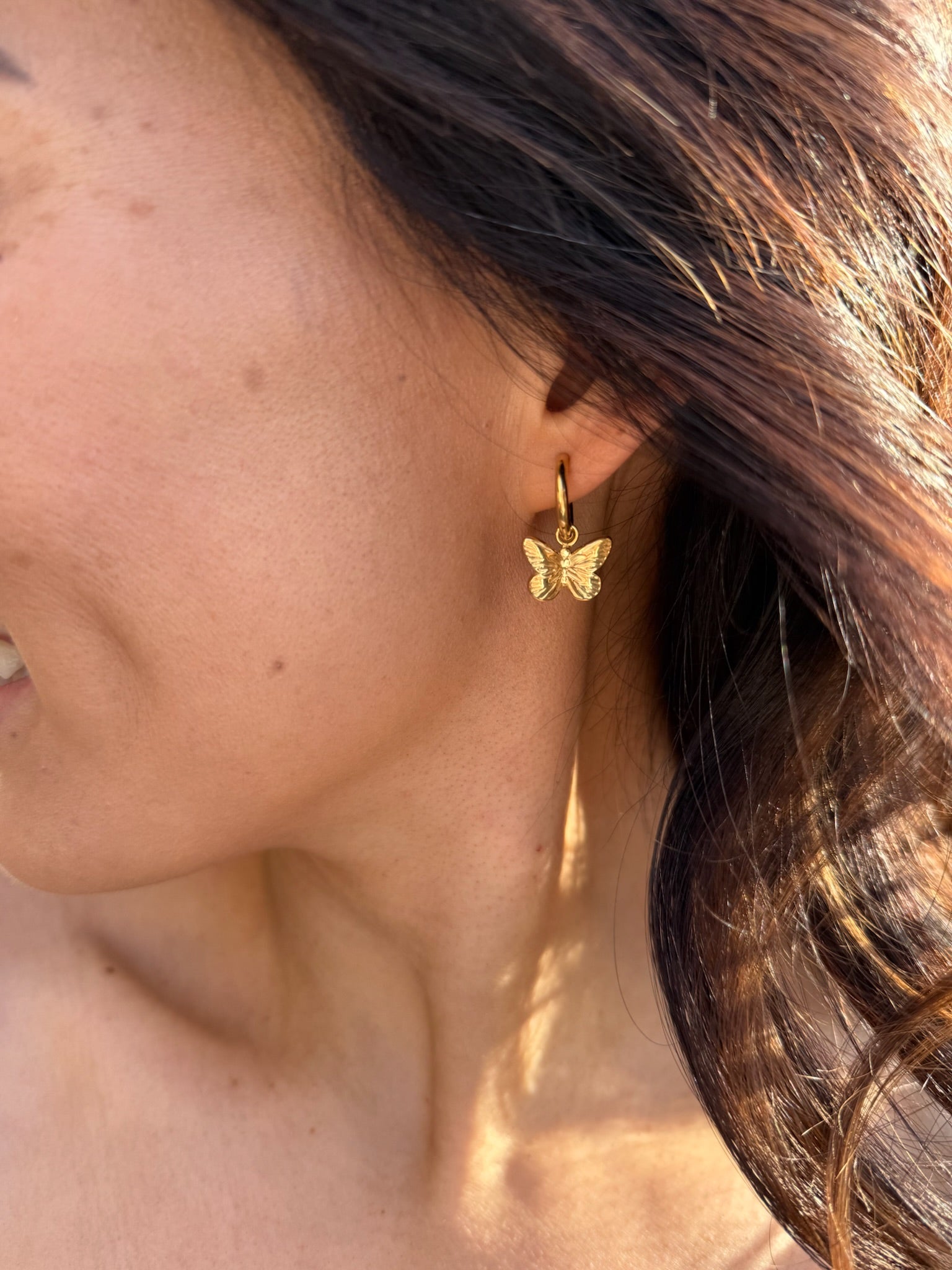 Faye Butterfly Huggie Earrings