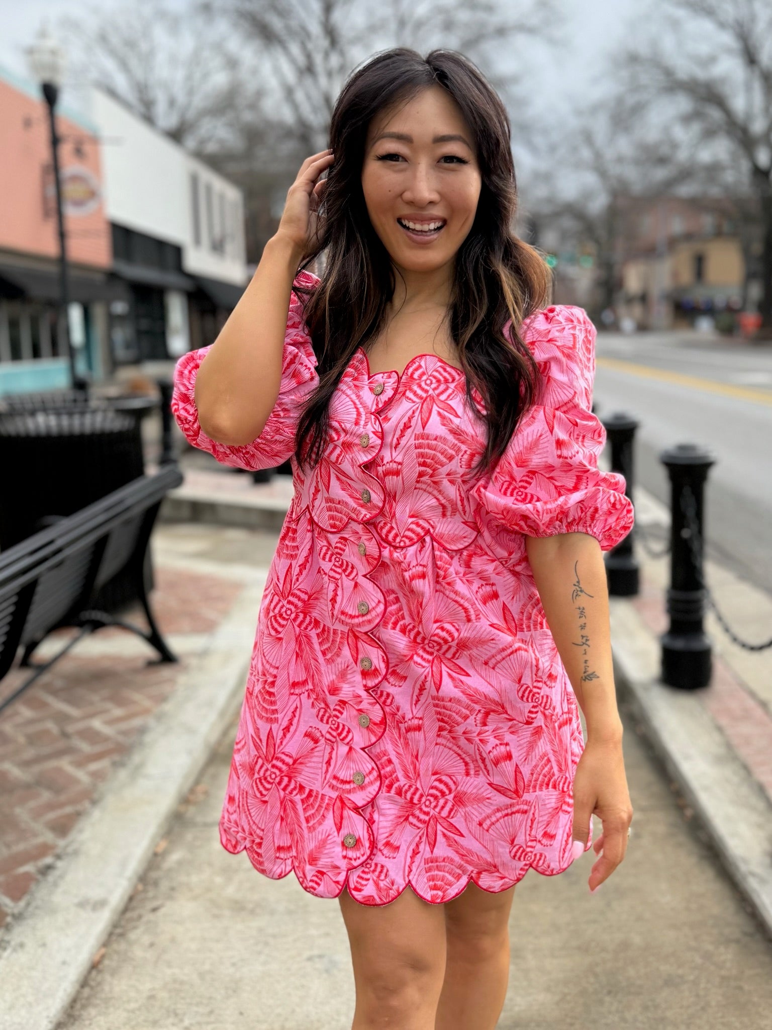 Floral Scallop Charm Dress