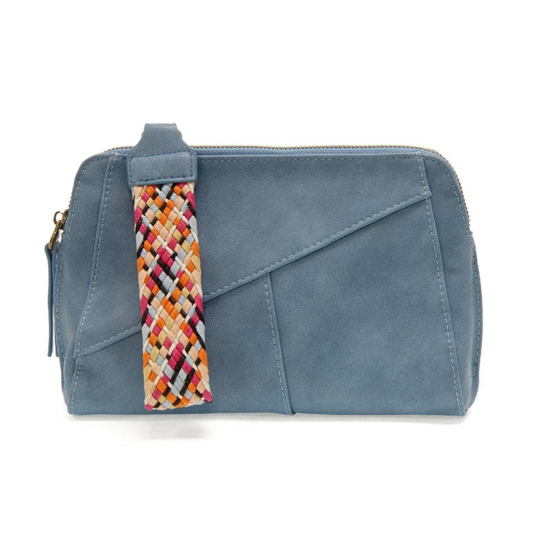 Gigi Crossbody with Woven Wristlet Strap - Bluebird Skies