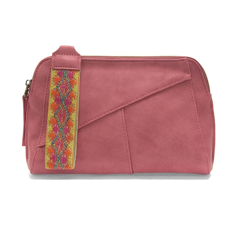 Gigi Crossbody with Woven Wristlet Strap - Pink Punch