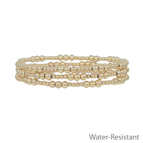 Golden Glow Water-Resistant Beaded Bracelet