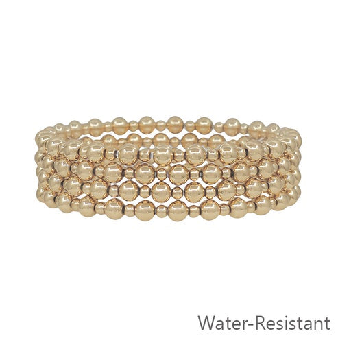 Water Resistant Golden Essence Bead Bracelet Set