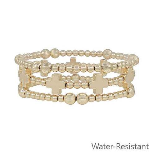 Water Resistant Faith & Gold Bracelet Set