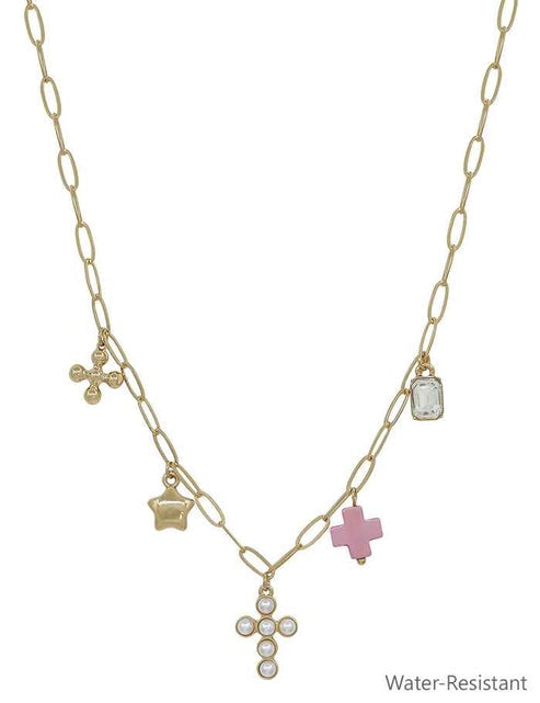 Water Resistant Celestial Faith Charm Necklace