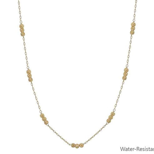 Water Resistant Golden Trio Bead Necklace