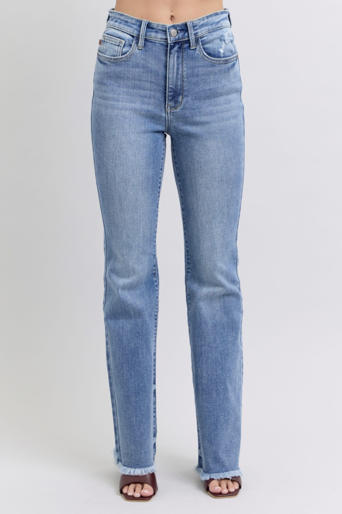 Skyline Frayed Hem Bootcut Jeans