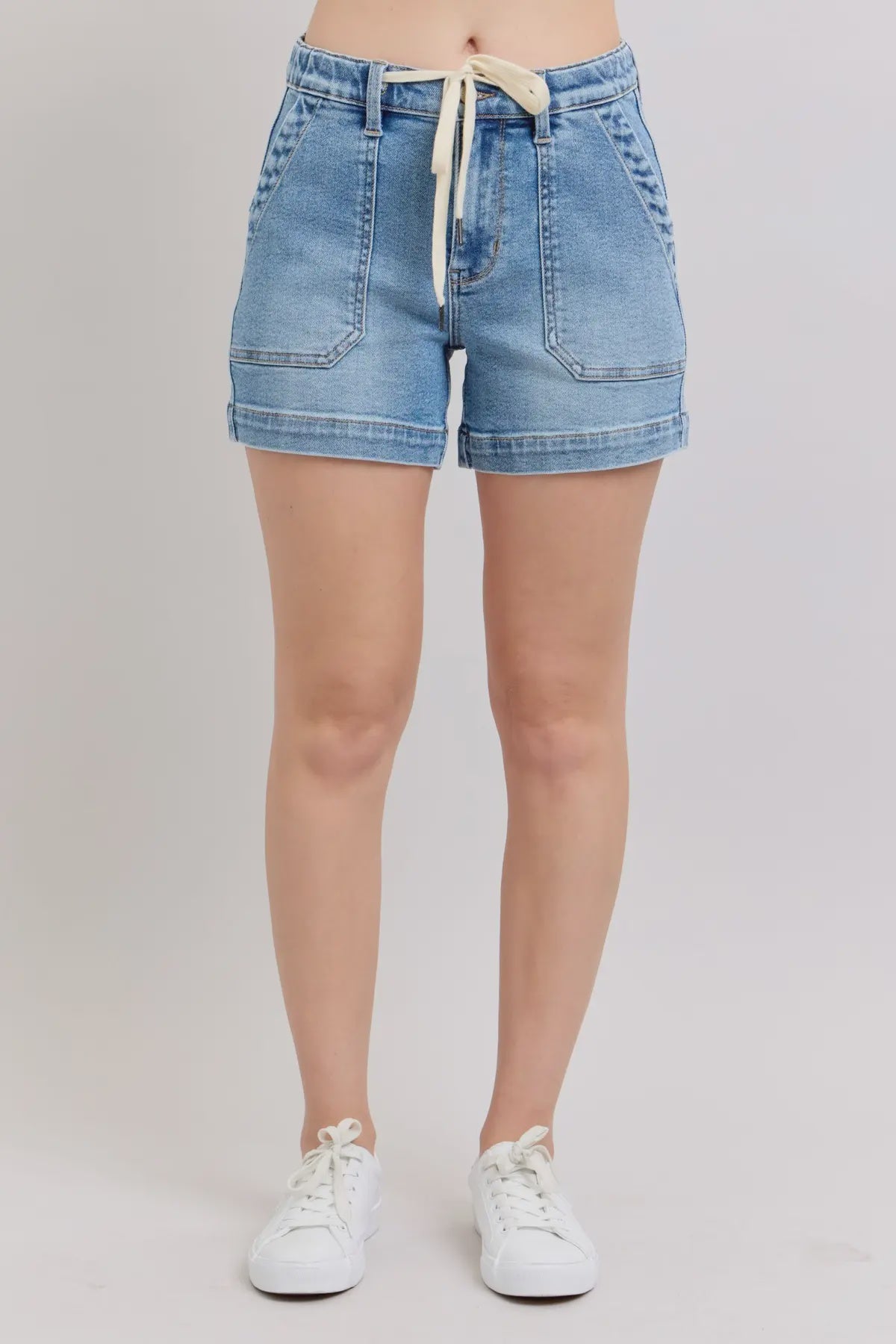 Retro Charm High-Waisted Jogger Shorts