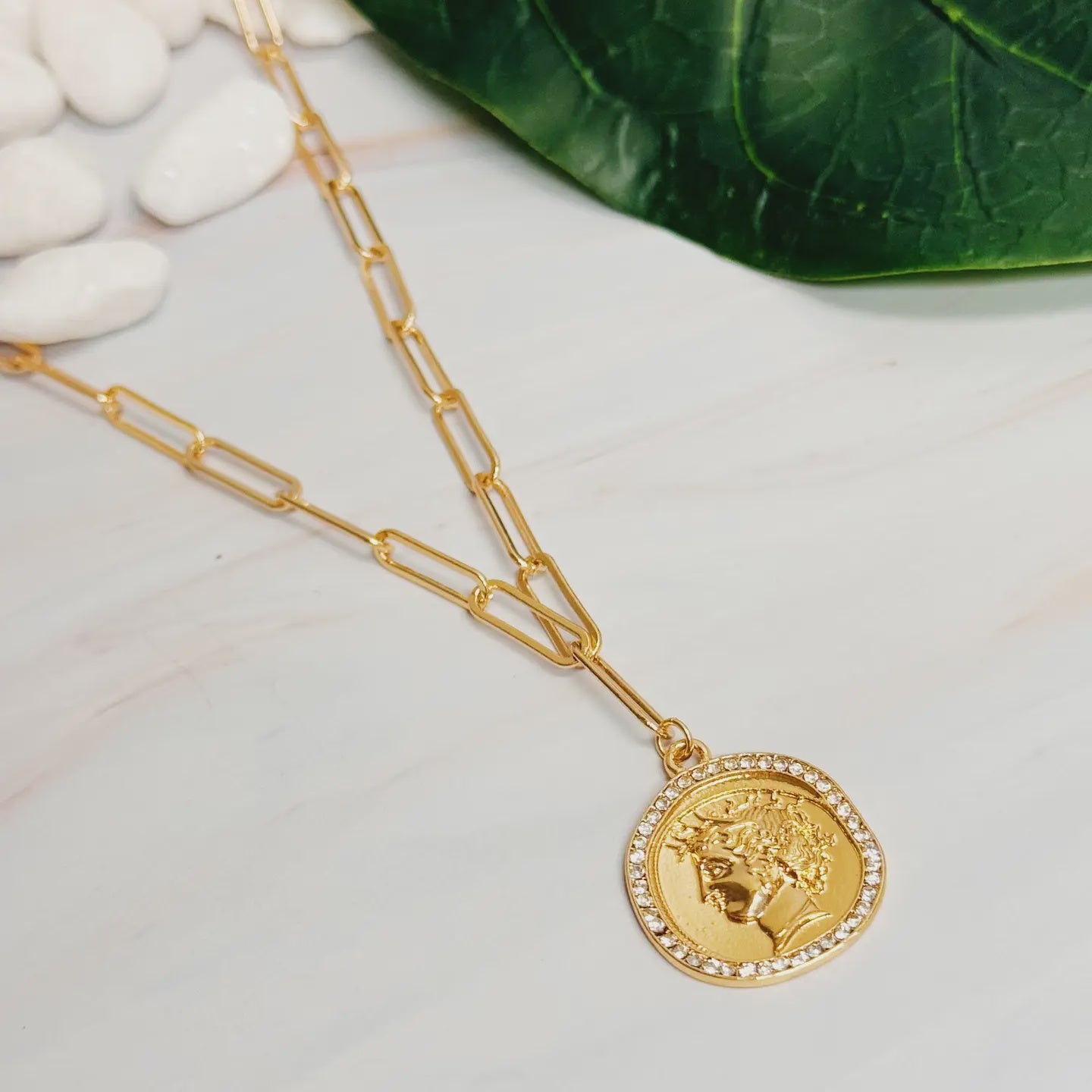 Glam Edge Coin Chain Necklace