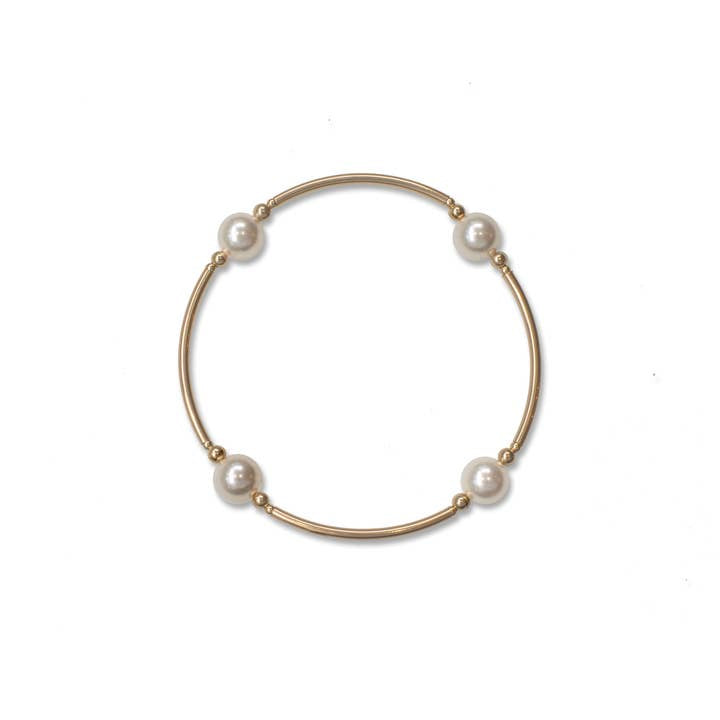 8mm White Blessing Bracelet with Gold Filled Tubes