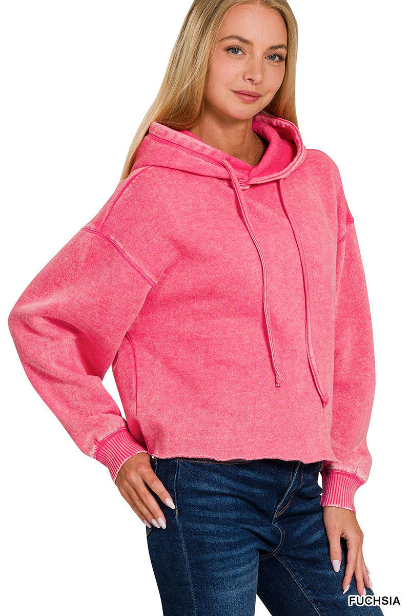 Julia Cropped Hoodie - Fuchsia