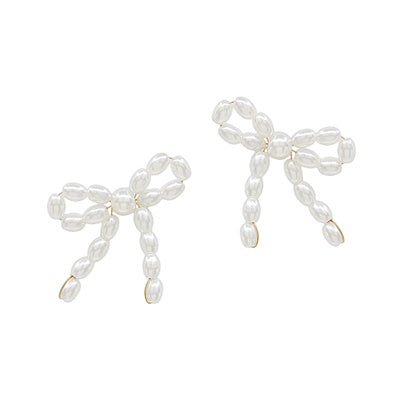 Pearl Bow Stud Earring